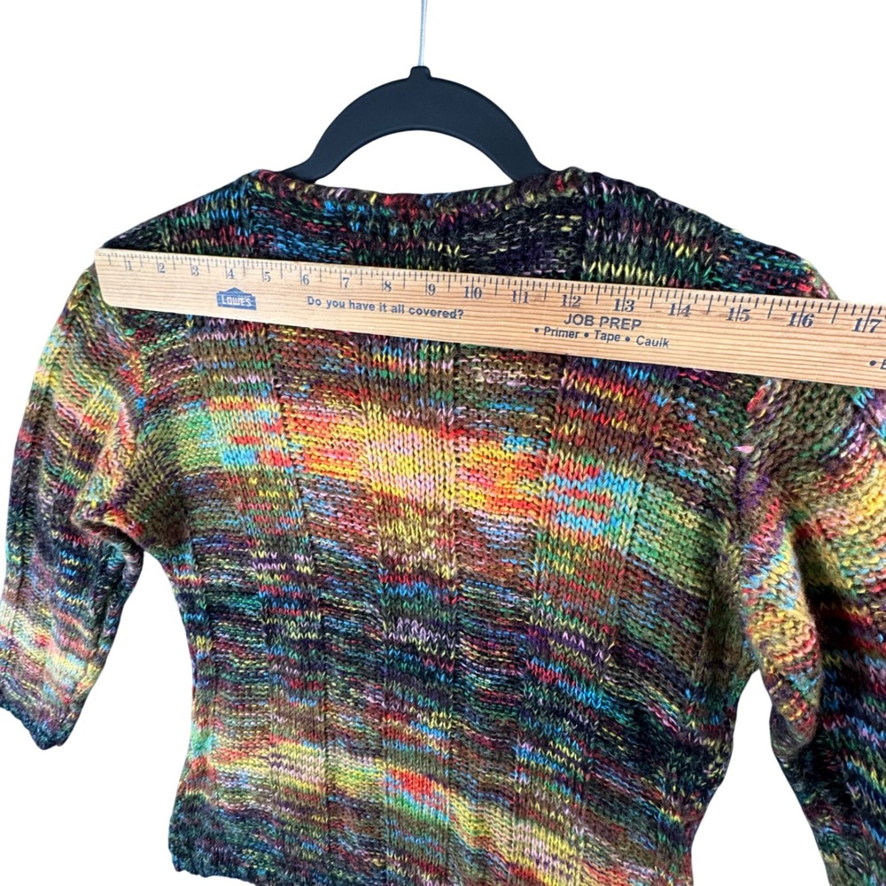 Kristin Nicole Womens XL Multicolor Knit V-Neck Sweater Pockets Boho - Picture 7 of 8